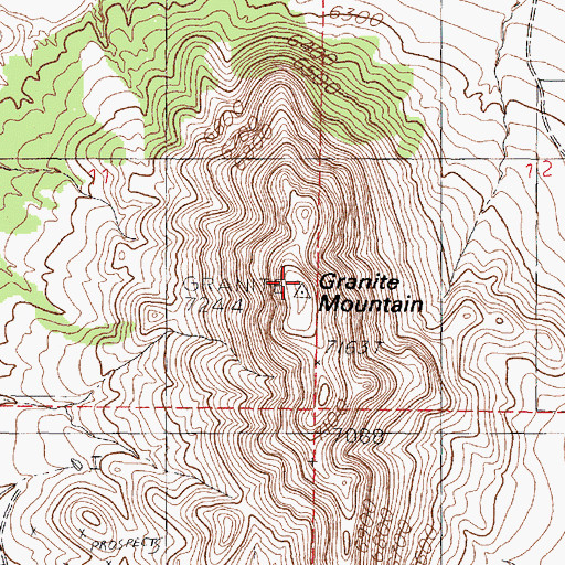 Topographic Map of Granite Mountain, NM