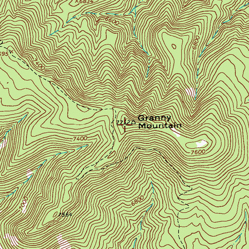 Topographic Map of Granny Mountain, NM