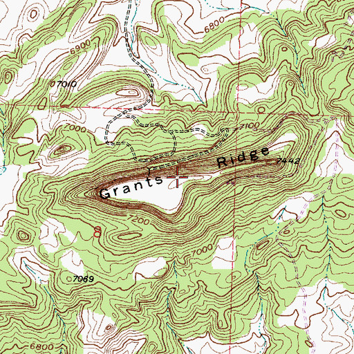 Topographic Map of Grants Ridge, NM
