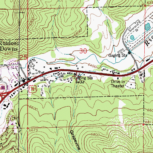 Topographic Map of Grapevine Canyon, NM