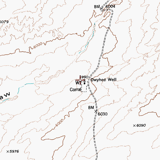 Topographic Map of Owyhee Well, AZ