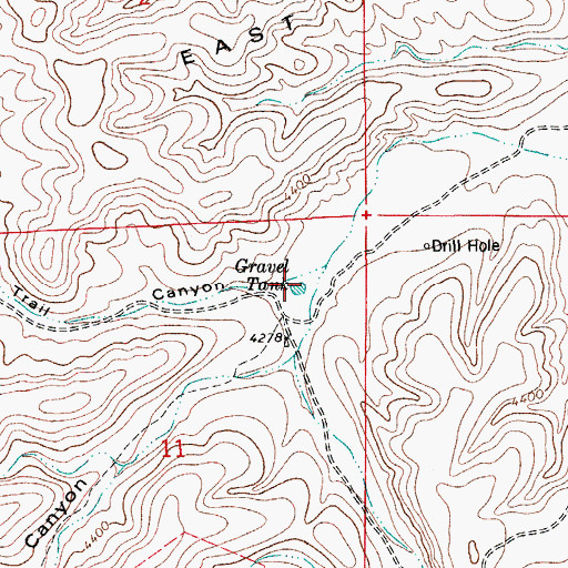 Topographic Map of Gravel Tank, NM