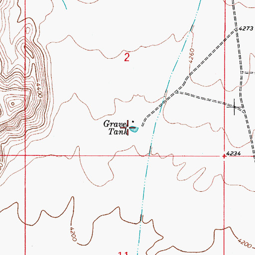 Topographic Map of Gravel Tank, NM