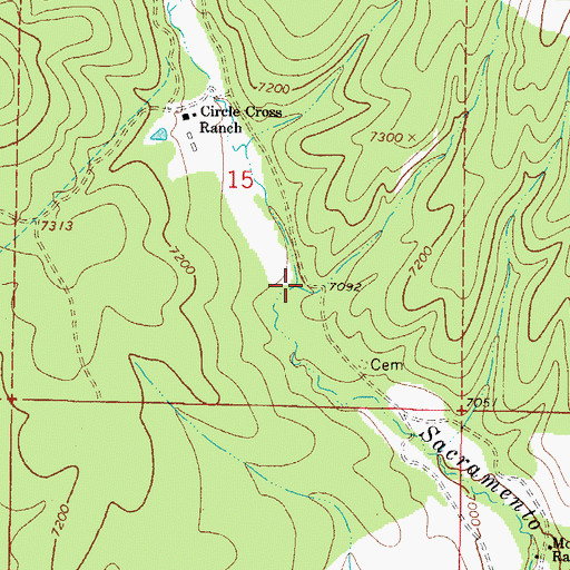 Topographic Map of Graveyard Canyon, NM