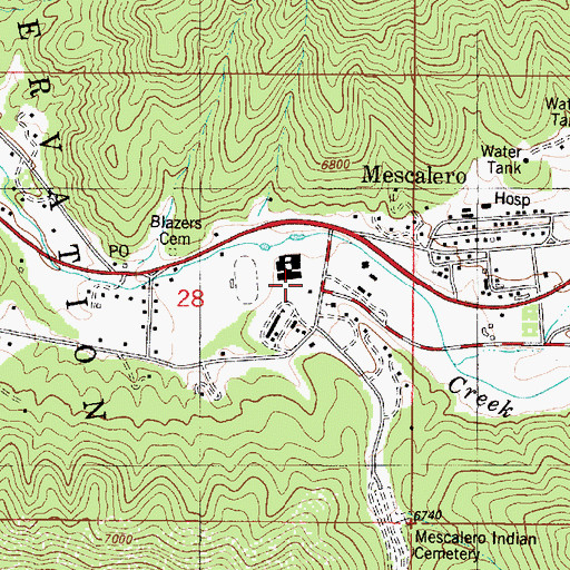 Topographic Map of Graveyard Canyon, NM