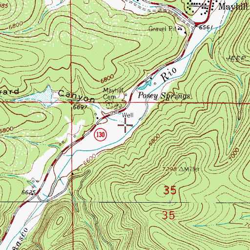Topographic Map of Graveyard Canyon, NM