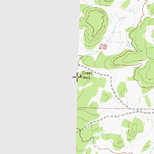 Topographic Map of Green Well, NM