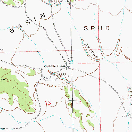 Topographic Map of Gribble Place, NM
