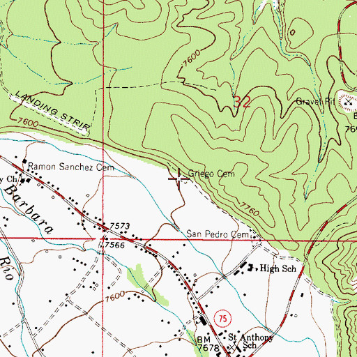 Topographic Map of Griego Cemetery, NM
