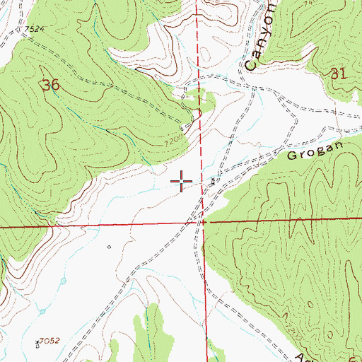 Topographic Map of Grogan Canyon, NM