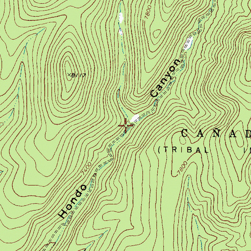 Topographic Map of Guacamalla Canyon, NM