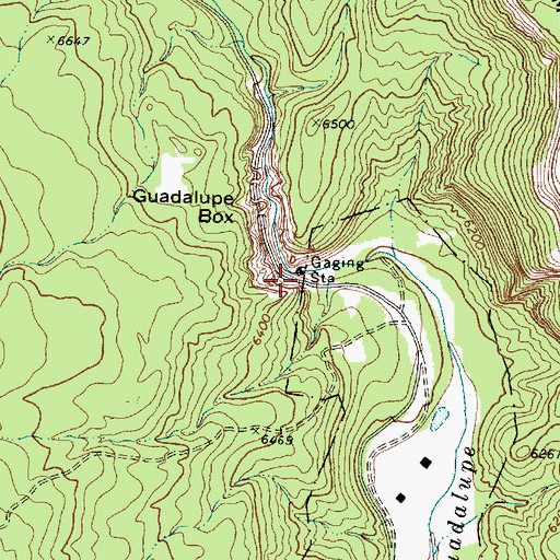 Topographic Map of Guadalupe Box, NM