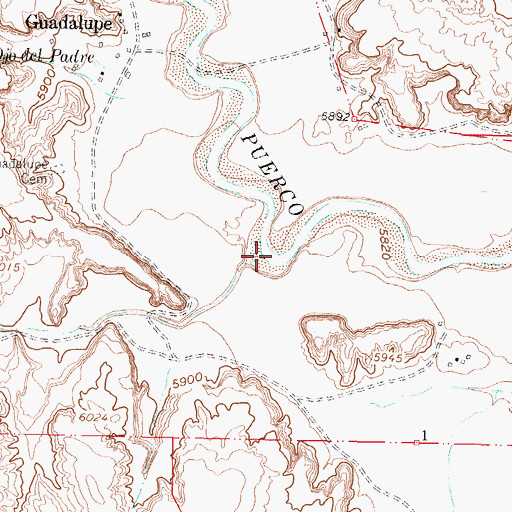 Topographic Map of Caon Guadalupe, NM