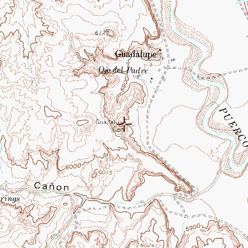 Topographic Map of Guadalupe Cemetery, NM