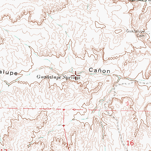 Topographic Map of Guadalupe Springs, NM