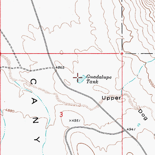 Topographic Map of Guadalupe Tank, NM