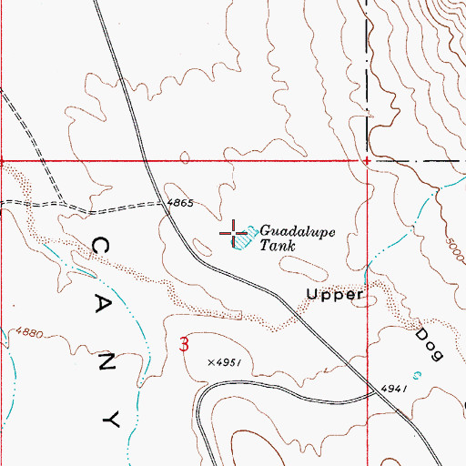 Topographic Map of Guadalupe Tank, NM
