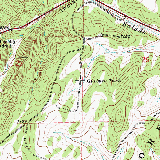 Topographic Map of Guebara Tank, NM