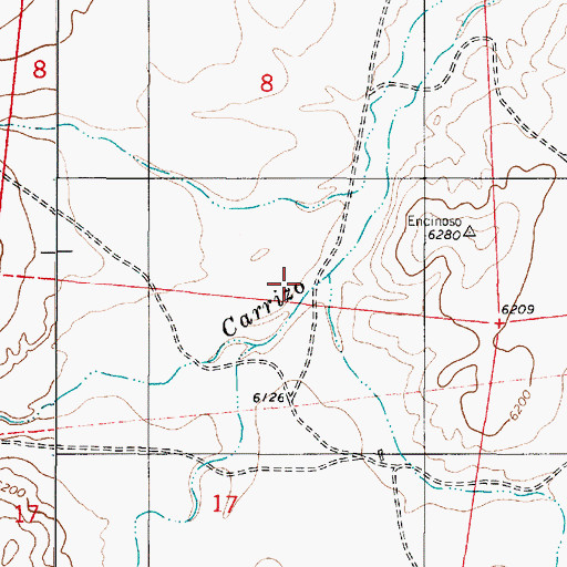 Topographic Map of Gum Spring Canyon, NM