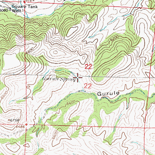 Topographic Map of Gurule Spring, NM