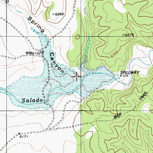 Topographic Map of Gyp Spring Canyon, NM