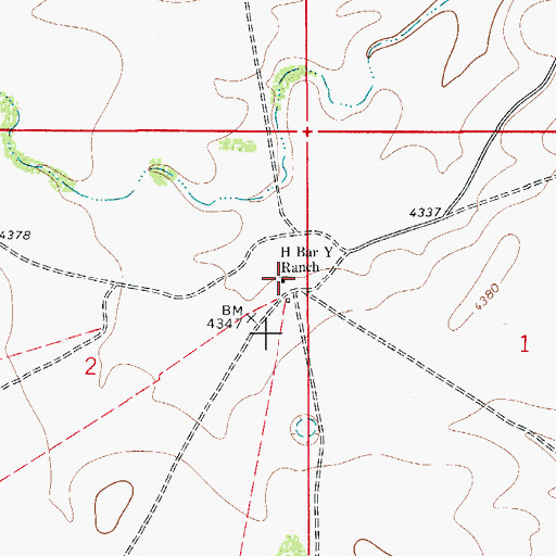Topographic Map of H Bar Y Ranch, NM