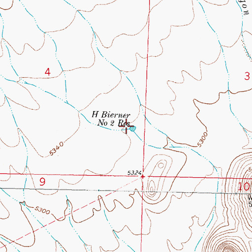 Topographic Map of H Bierner Number 2 Reservoir, NM