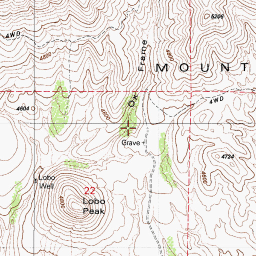 Topographic Map of Ox Frame Canyon, AZ