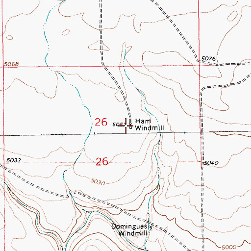 Topographic Map of Ham Windmill, NM