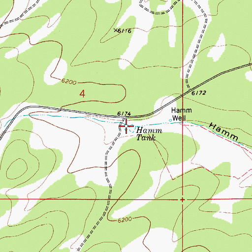 Topographic Map of Hamm Tank, NM
