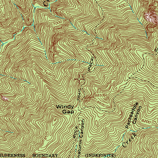 Topographic Map of Hanging Rock Trail, NM