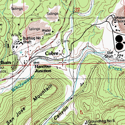 Topographic Map of Hanover Creek, NM
