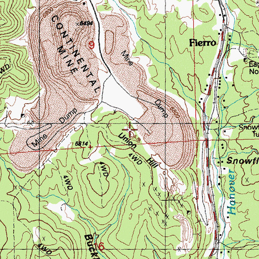 Topographic Map of Hanover-Bessemer Iron Pits, NM
