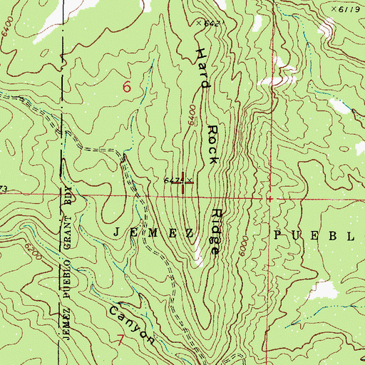 Topographic Map of Hard Rock Ridge, NM