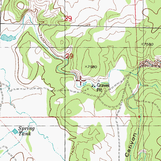 Topographic Map of Hardcastle Canyon, NM