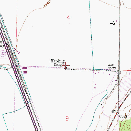 Topographic Map of Harding Ranch, NM