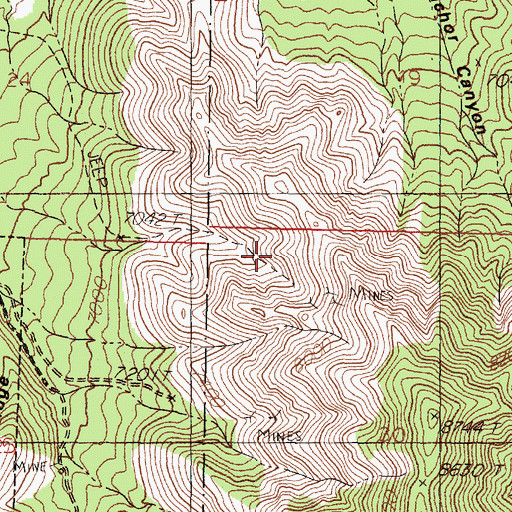 Topographic Map of Hardscrabble Mine, NM