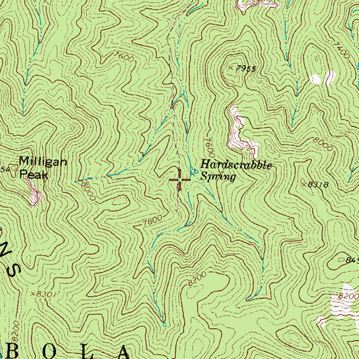 Topographic Map of Hardscrabble Spring, NM