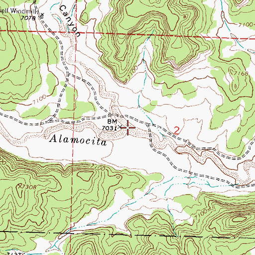 Topographic Map of Harrington Canyon, NM