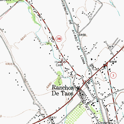 Topographic Map of Hart Cemetery, NM