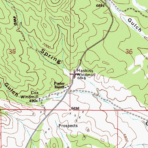 Topographic Map of Haskins Windmill, NM