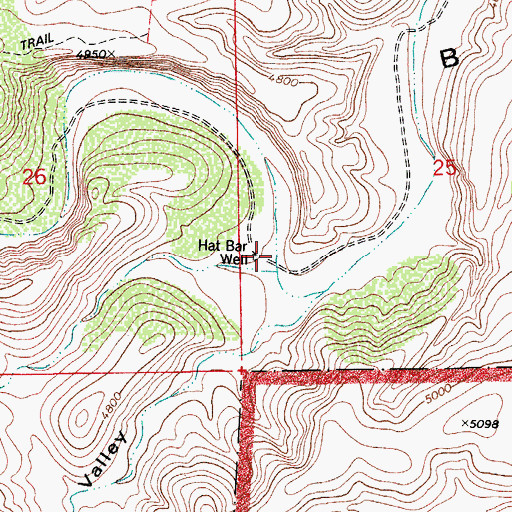 Topographic Map of Hat Bar Well, NM