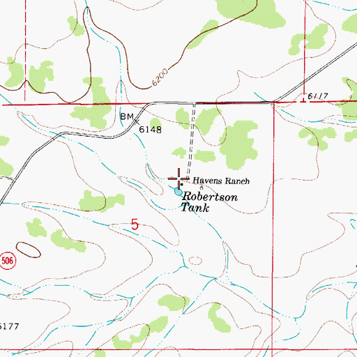 Topographic Map of Havens Ranch, NM