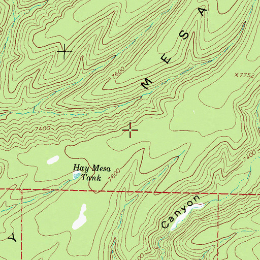 Topographic Map of Hay Mesa, NM