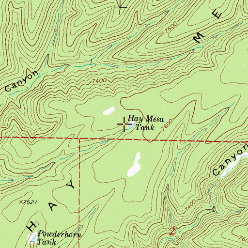 Topographic Map of Hay Mesa Tank, NM