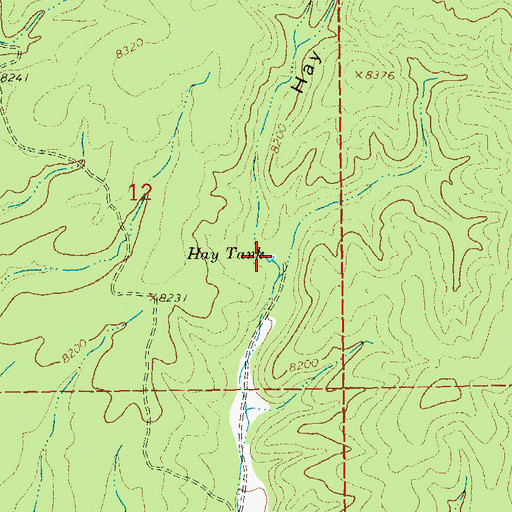Topographic Map of Hay Tank, NM