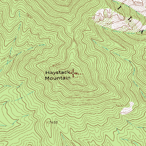 Topographic Map of Haystack Mountain, NM