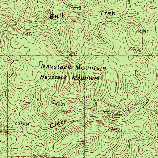 Topographic Map of Haystack Mountain, NM