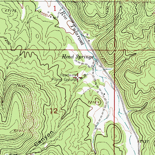 Topographic Map of Headwater Picnic Grounds, NM