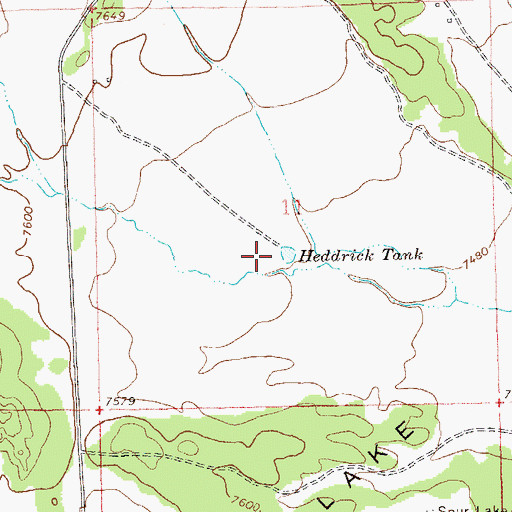 Topographic Map of Heddrick Tank, NM